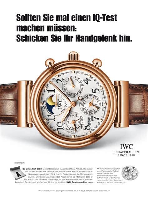 iwc uhren werbung|iwc schaffhausen online shop.